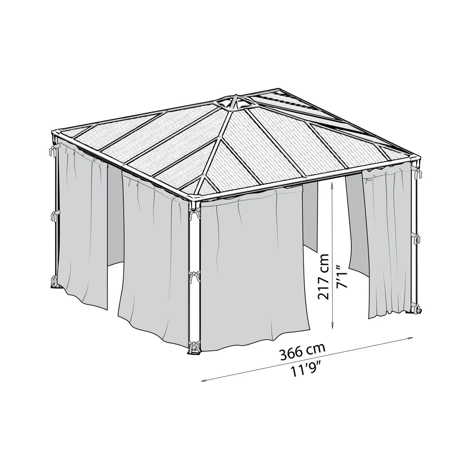 Palram Canopia Palermo 3600 Netting Set 9 Palram Canopia Palermo 3600 Netting Set - Image 7