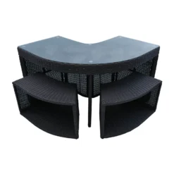Canadian Spa Rattan Square Garden Corner Bar & Stools