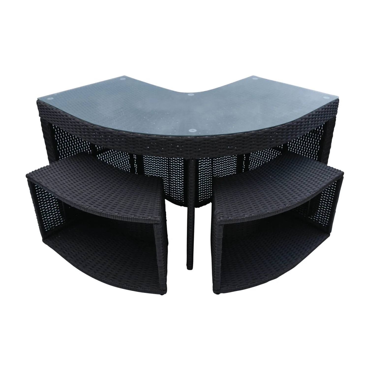 Canadian Spa Rattan Square Garden Corner Bar & Stools 3 Canadian Spa Rattan Square Garden Corner Bar & Stools
