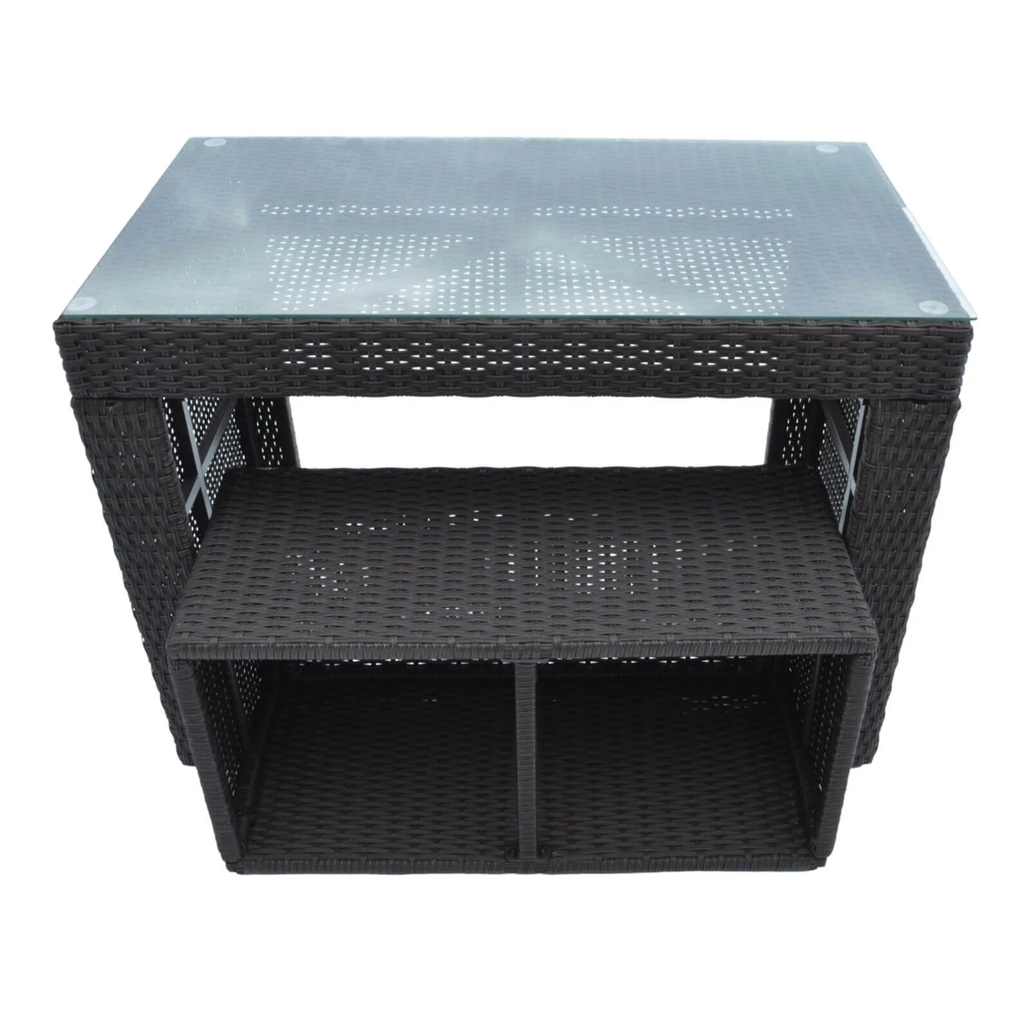 Canadian Spa Rattan Square Straight Spa Bar & Stool 3 Canadian Spa Rattan Square Straight Spa Bar & Stool