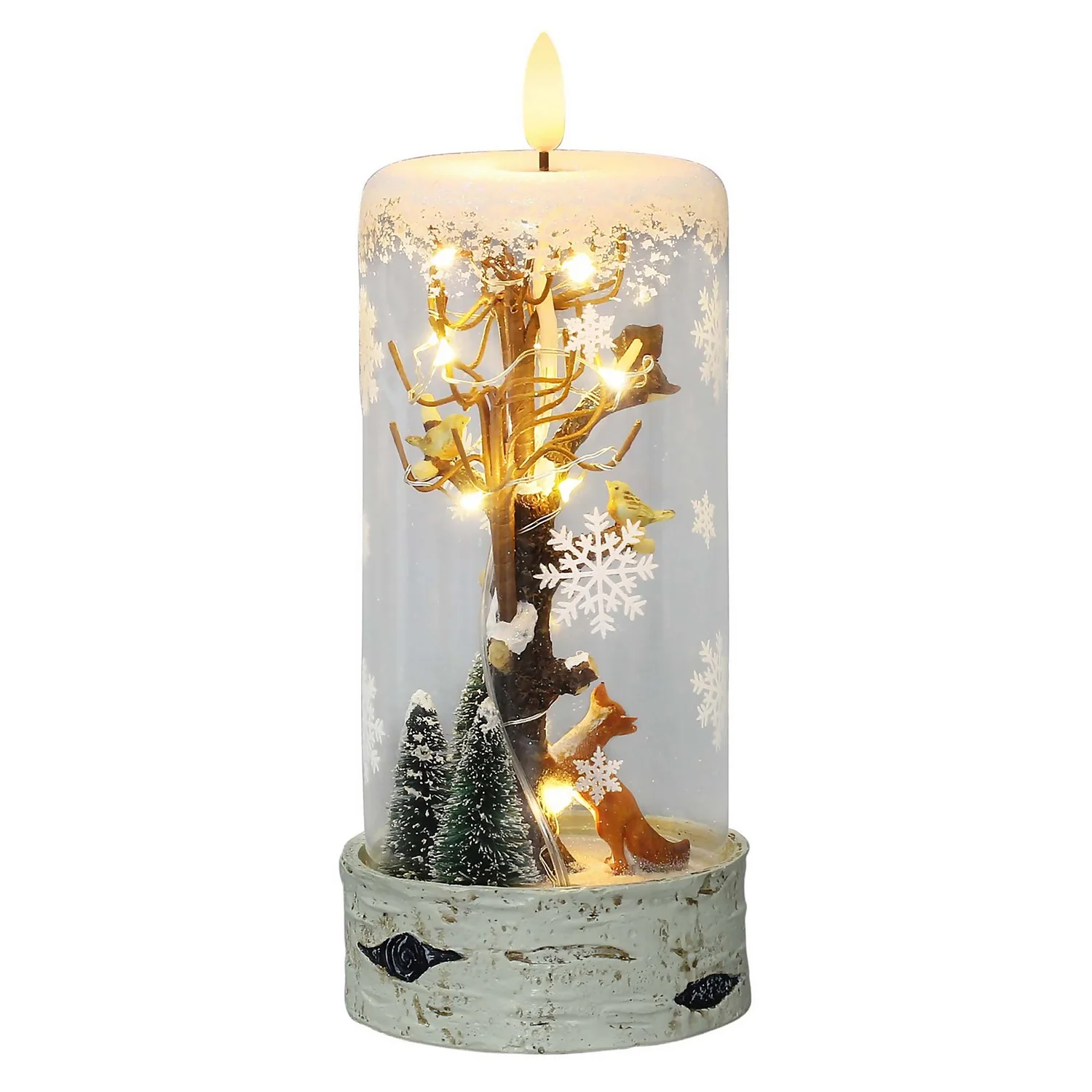 Christmas Woodland Scene Light Up Glass Christmas Decoration (Battery Operated) 3 Christmas Woodland Scene Light Up Glass Christmas Decoration (Battery Operated)