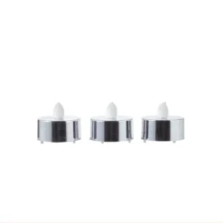 Chrome LED Christmas Tealight - 6 Pack (Battery Operated)