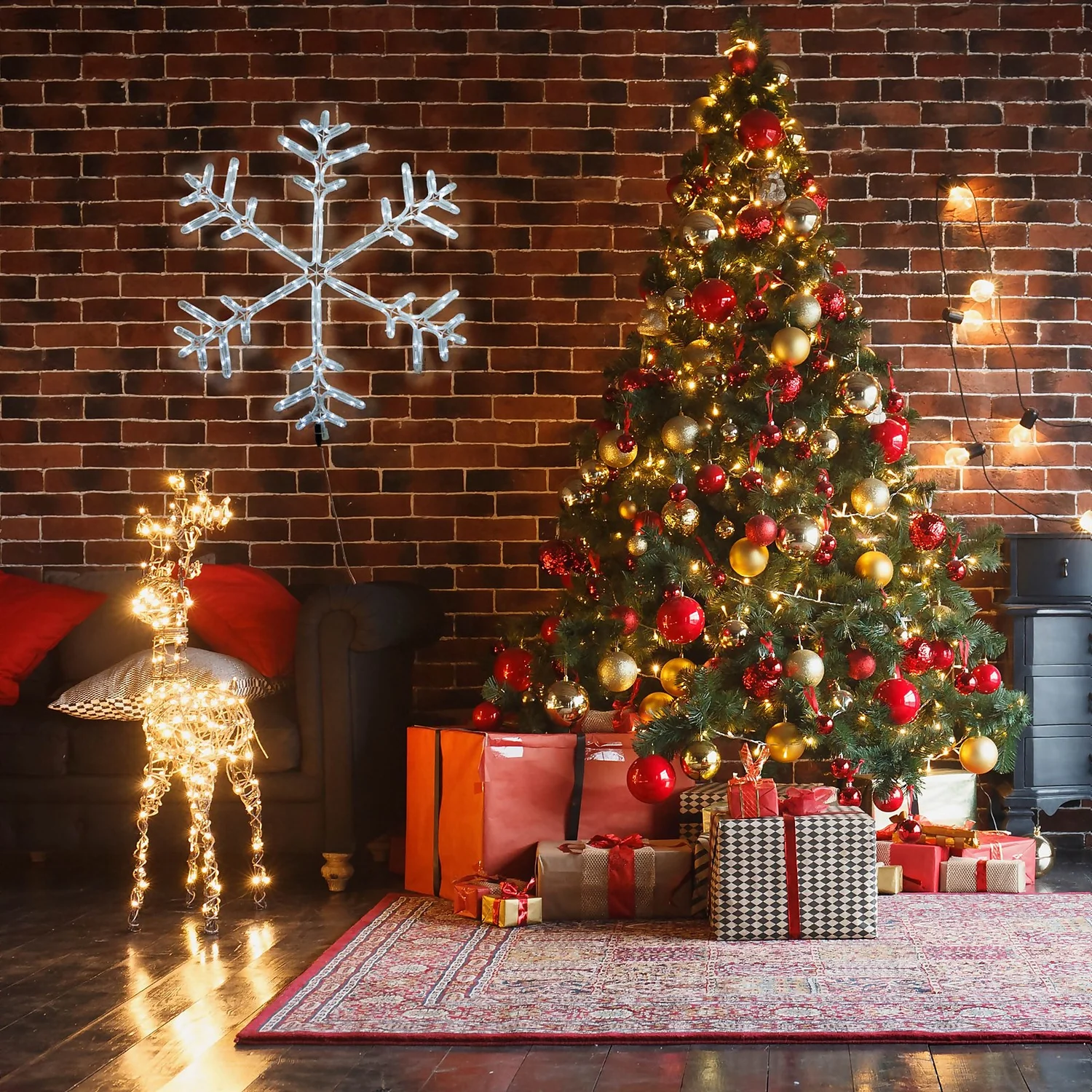 Snowflake Bright White Flashing LED Outdoor Christmas Light Decoration - 80cm 5 Snowflake Bright White Flashing LED Outdoor Christmas Light Decoration - 80cm - Image 3