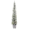 6ft Slim Flocked Pre-lit Potted Christmas Tree 2 6ft Slim Flocked Pre-lit Potted Christmas Tree -NON Outdoor Shop 12838668 1364902083623044