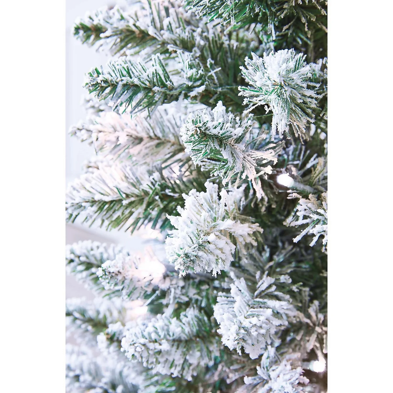 6ft Slim Flocked Pre-lit Potted Christmas Tree 5 6ft Slim Flocked Pre-lit Potted Christmas Tree - Image 3