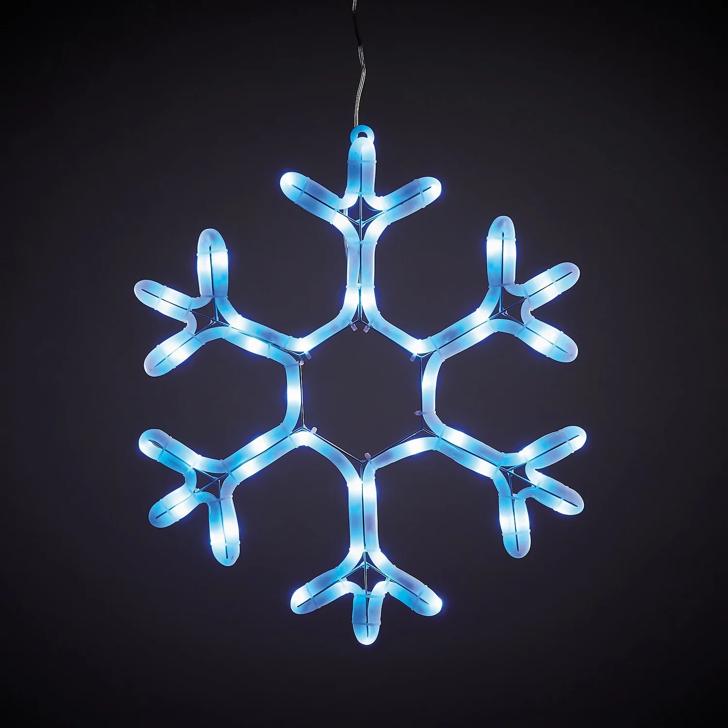 Neon Flashing Snowflake Outdoor Christmas Light Decoration - 34cm 3 Neon Flashing Snowflake Outdoor Christmas Light Decoration - 34cm