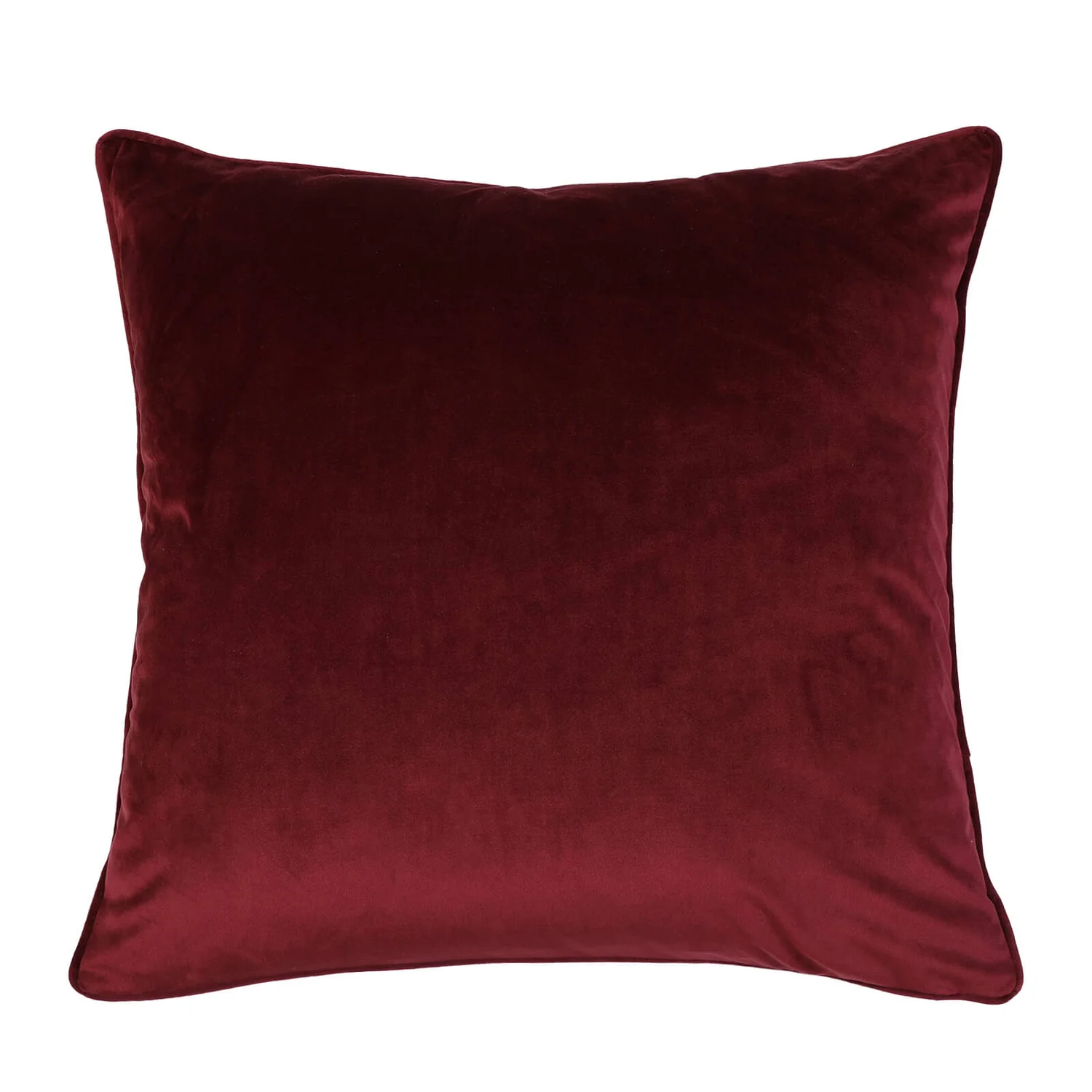 Large Plain Velvet Cushion - Claret - 58x58cm 3 Large Plain Velvet Cushion - Claret - 58x58cm