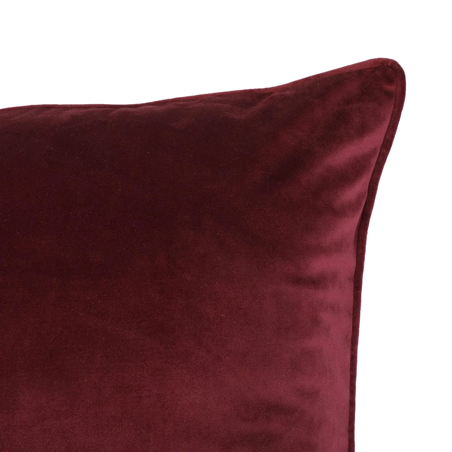 Large Plain Velvet Cushion - Claret - 58x58cm 4 Large Plain Velvet Cushion - Claret - 58x58cm - Image 2