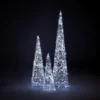 Acrylic LED 3 Cones White 3D Silhouette Christmas Light Decoration - 90/60/45cm 1 Acrylic LED 3 Cones White 3D Silhouette Christmas Light Decoration - 90/60/45cm -NON Outdoor Shop 12839535 1864987352951877
