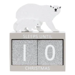 Polar Bear Wooden Christmas Advent Countdown Blocks
