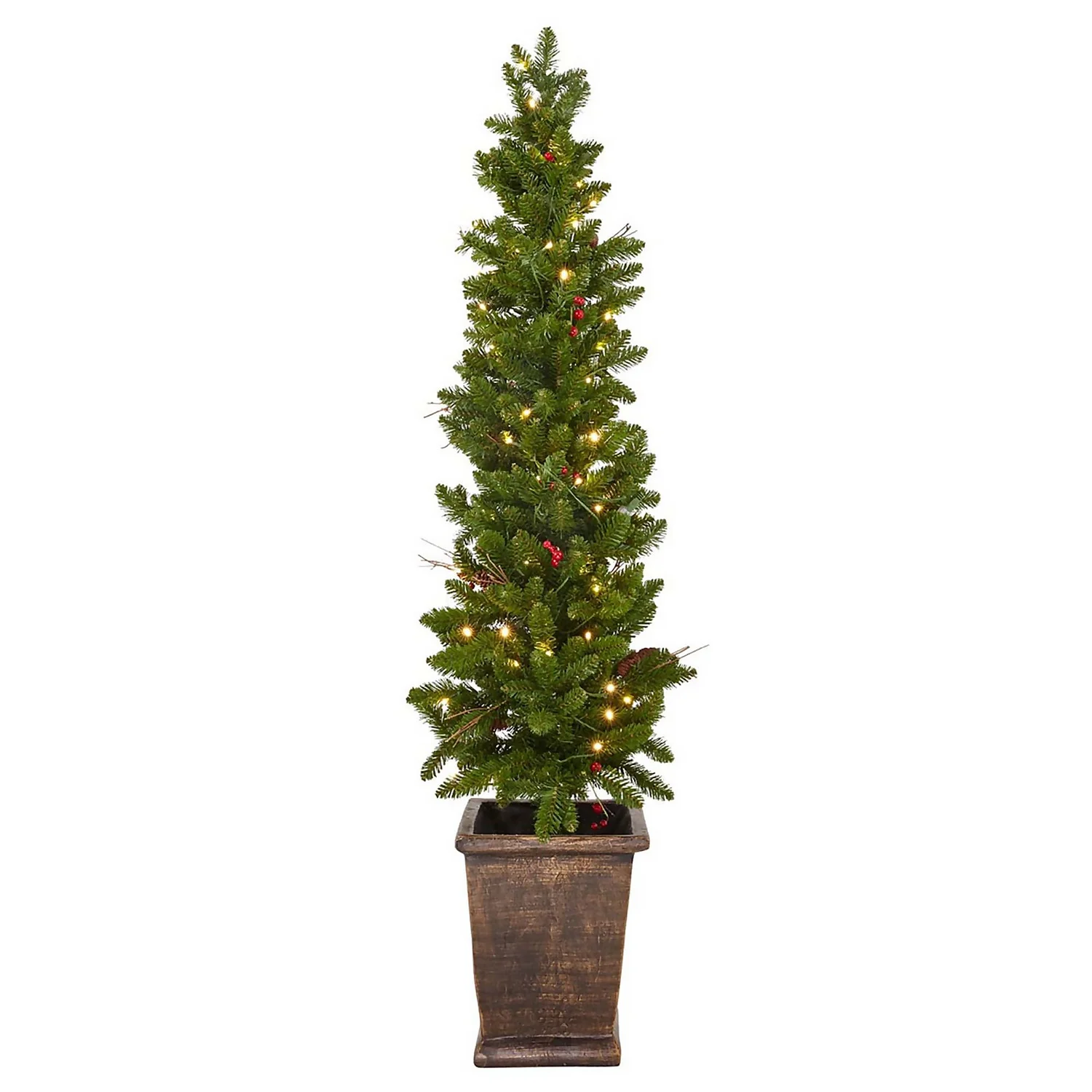 5ft Pre-lit / Pre-Decorated Berries Pot Christmas Tree 3 5ft Pre-lit / Pre-Decorated Berries Pot Christmas Tree