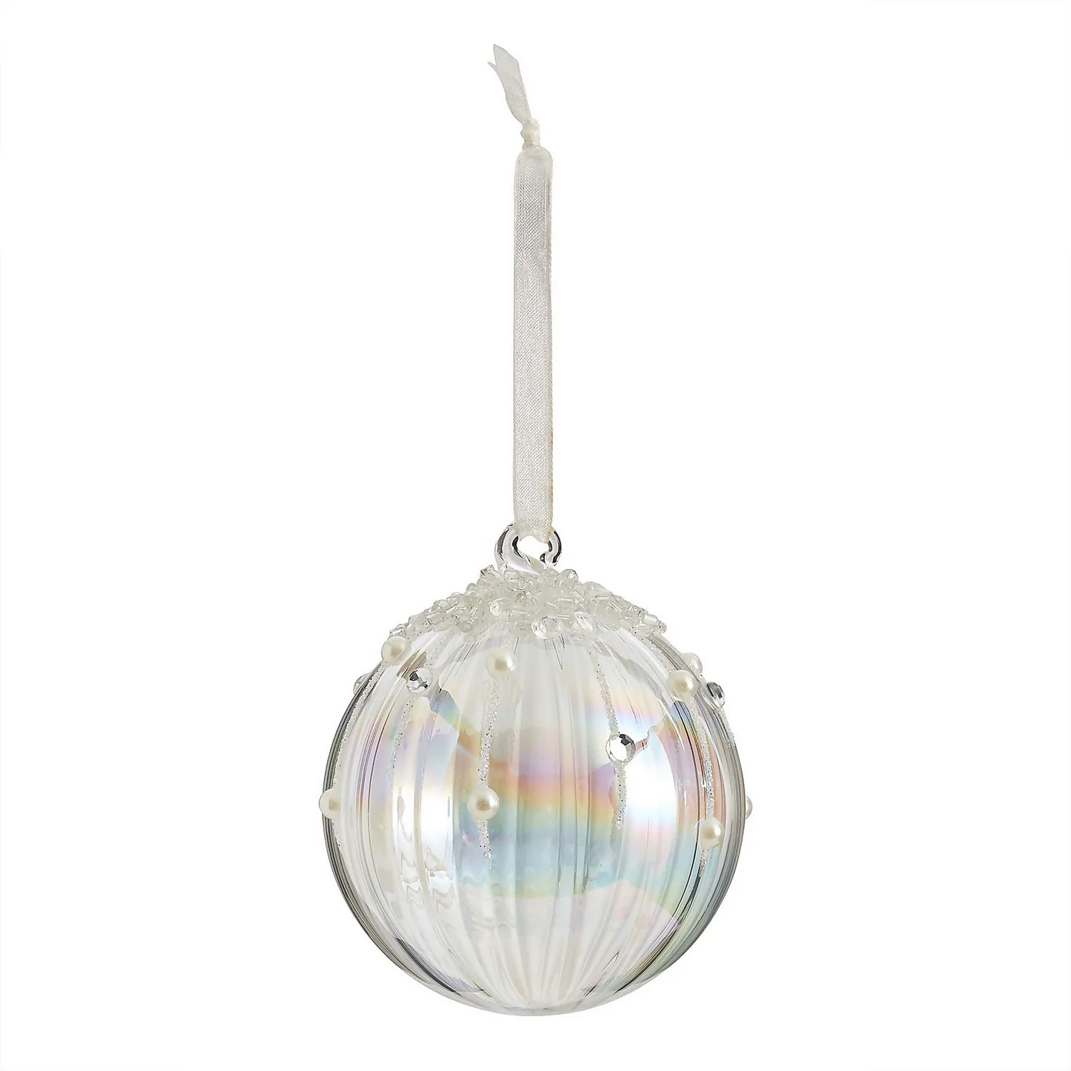 Iridescent Jewels Glass Christmas Tree Bauble 3 Iridescent Jewels Glass Christmas Tree Bauble