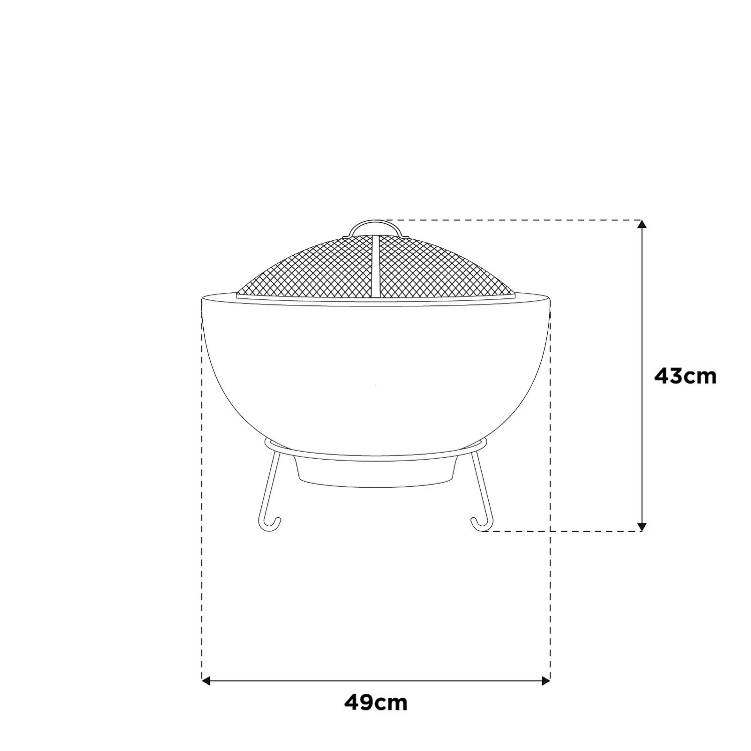 La Hacienda Idris Clay Fire Bowl - Grey 8 La Hacienda Idris Clay Fire Bowl - Grey - Image 6