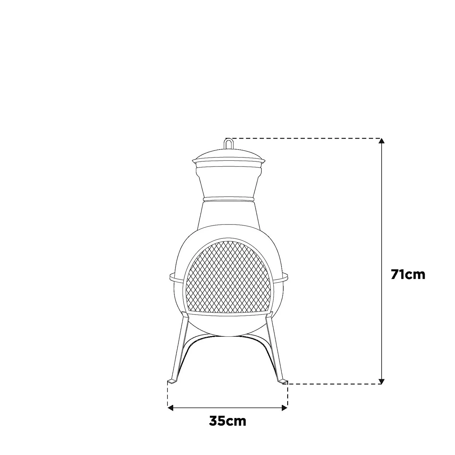 La Hacienda Clifton Steel Chiminea - Pewter 5 La Hacienda Clifton Steel Chiminea - Pewter - Image 3