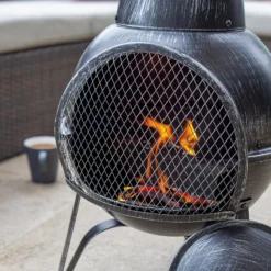 La Hacienda Clifton Steel Chiminea - Pewter 15 La Hacienda Clifton Steel Chiminea - Pewter -NON Outdoor Shop 12883563 4024987156735596