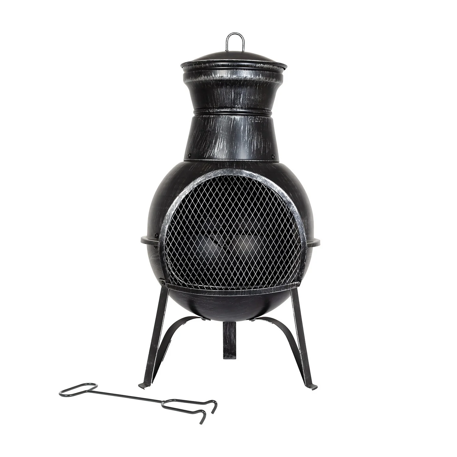 La Hacienda Clifton Steel Chiminea - Pewter 3 La Hacienda Clifton Steel Chiminea - Pewter