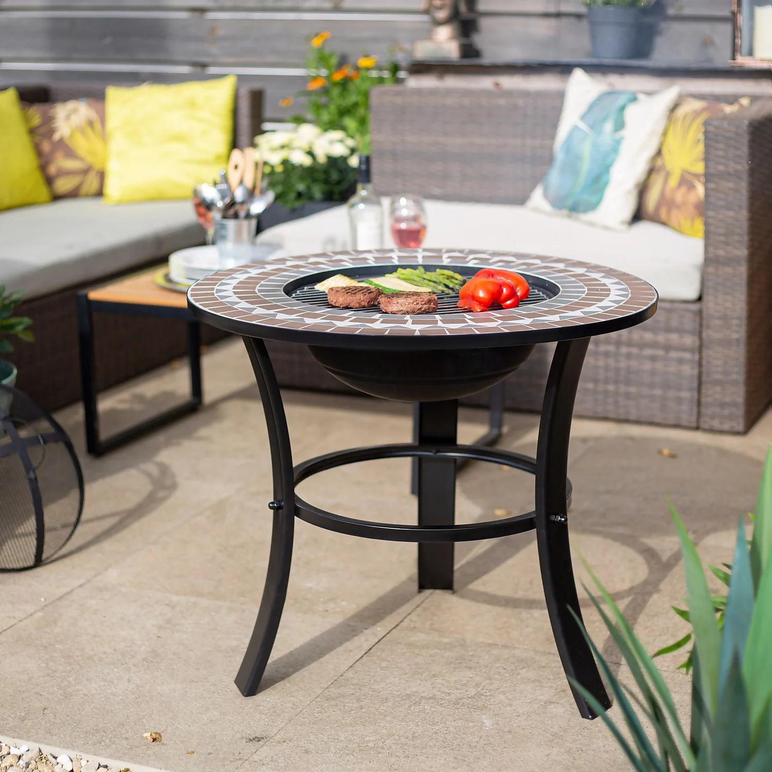 La Hacienda Naxos Fire Pit With Mosaic Surround 4 La Hacienda Naxos Fire Pit With Mosaic Surround - Image 2