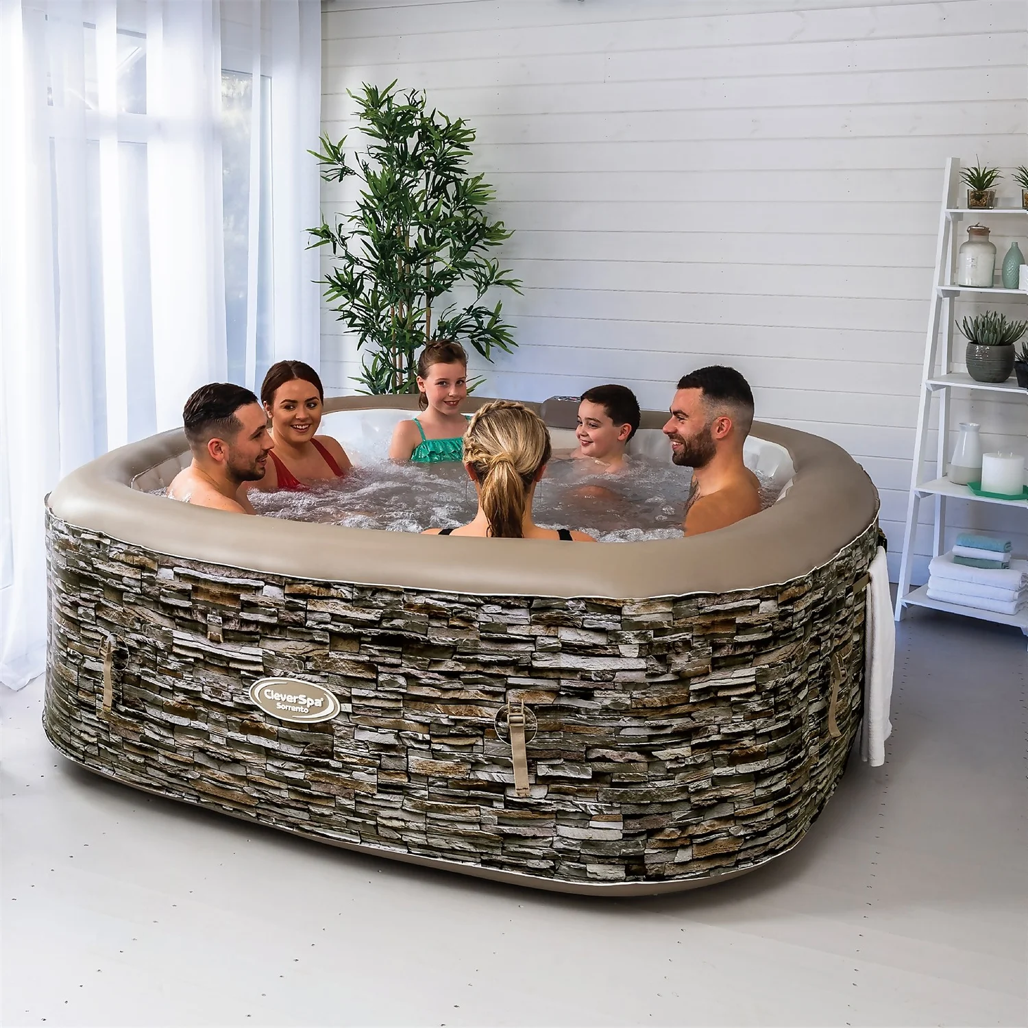 CleverSpa Sorrento 6 Person Square Hot Tub With LED Lights 5 CleverSpa Sorrento 6 Person Square Hot Tub With LED Lights - Image 3
