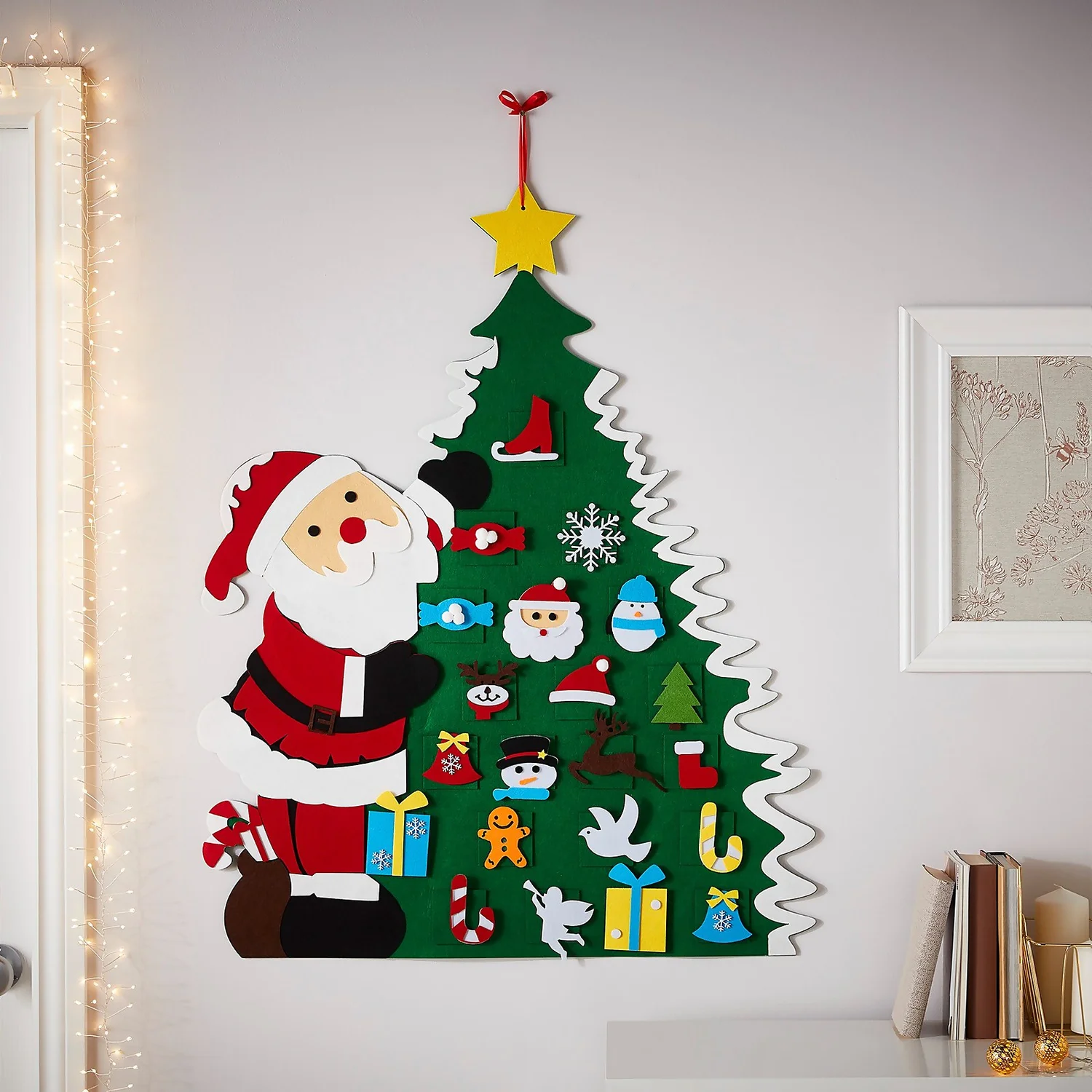 Fabric Santa And Christmas Tree Hanging Christmas Decoration 4 Fabric Santa And Christmas Tree Hanging Christmas Decoration - Image 2