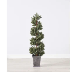 5ft Spiral Pre-lit Potted Christmas Tree 6 5ft Spiral Pre-lit Potted Christmas Tree -NON Outdoor Shop 12916656 1964893292862196