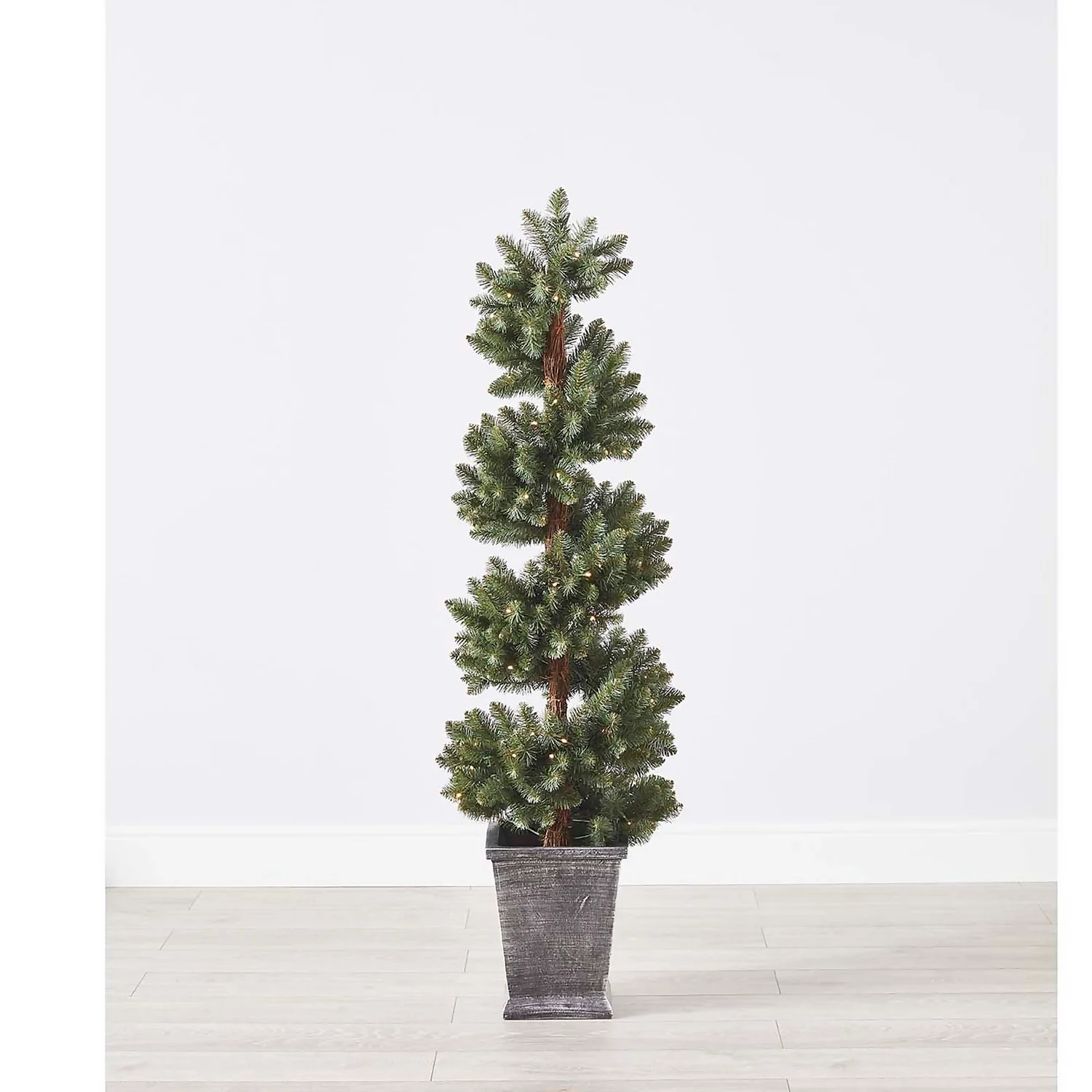 5ft Spiral Pre-lit Potted Christmas Tree 4 5ft Spiral Pre-lit Potted Christmas Tree - Image 2