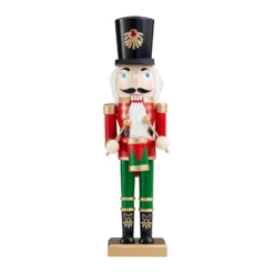 Red Wooden Nutcracker Figure Christmas Decoration - 36cm