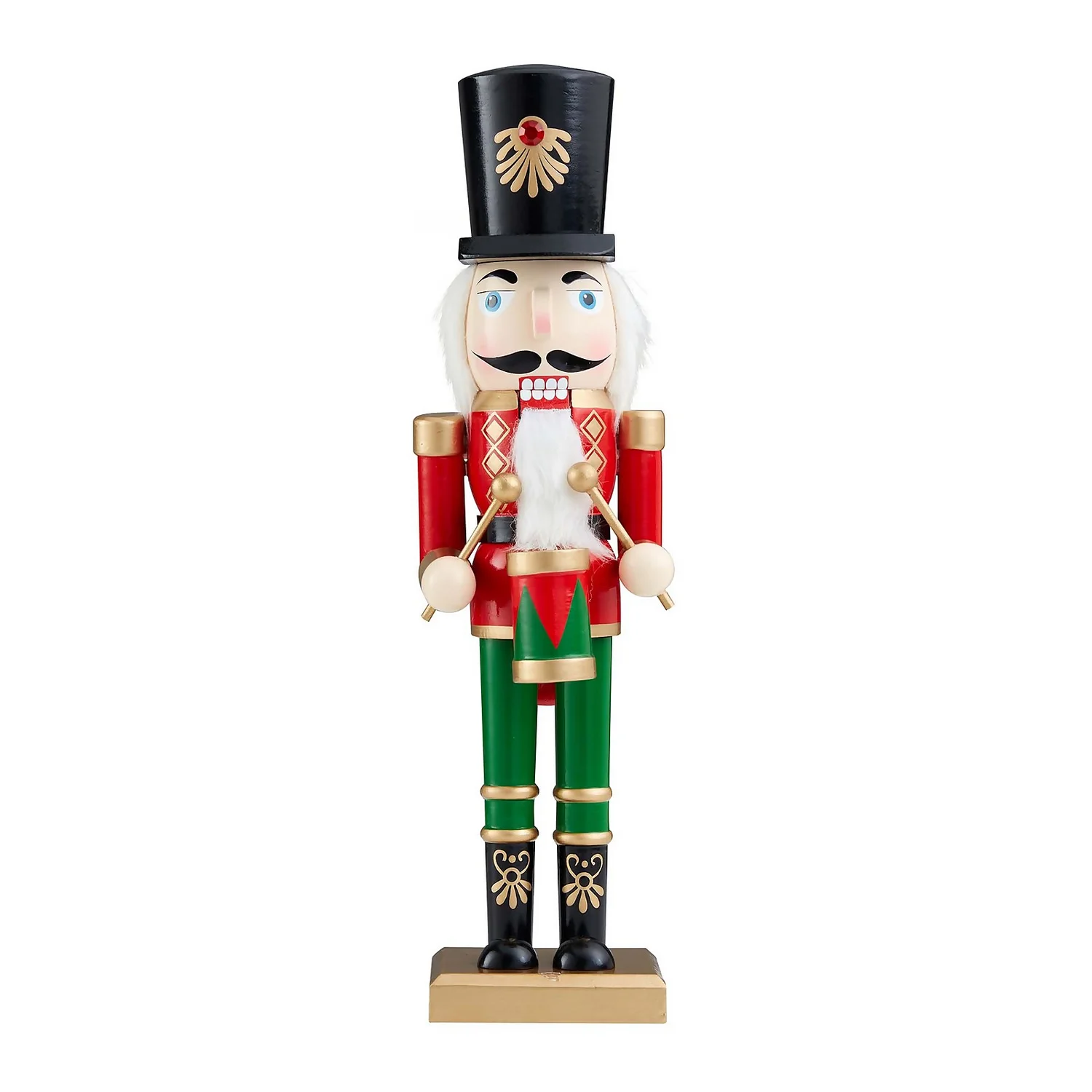 Red Wooden Nutcracker Figure Christmas Decoration - 36cm 3 Red Wooden Nutcracker Figure Christmas Decoration - 36cm
