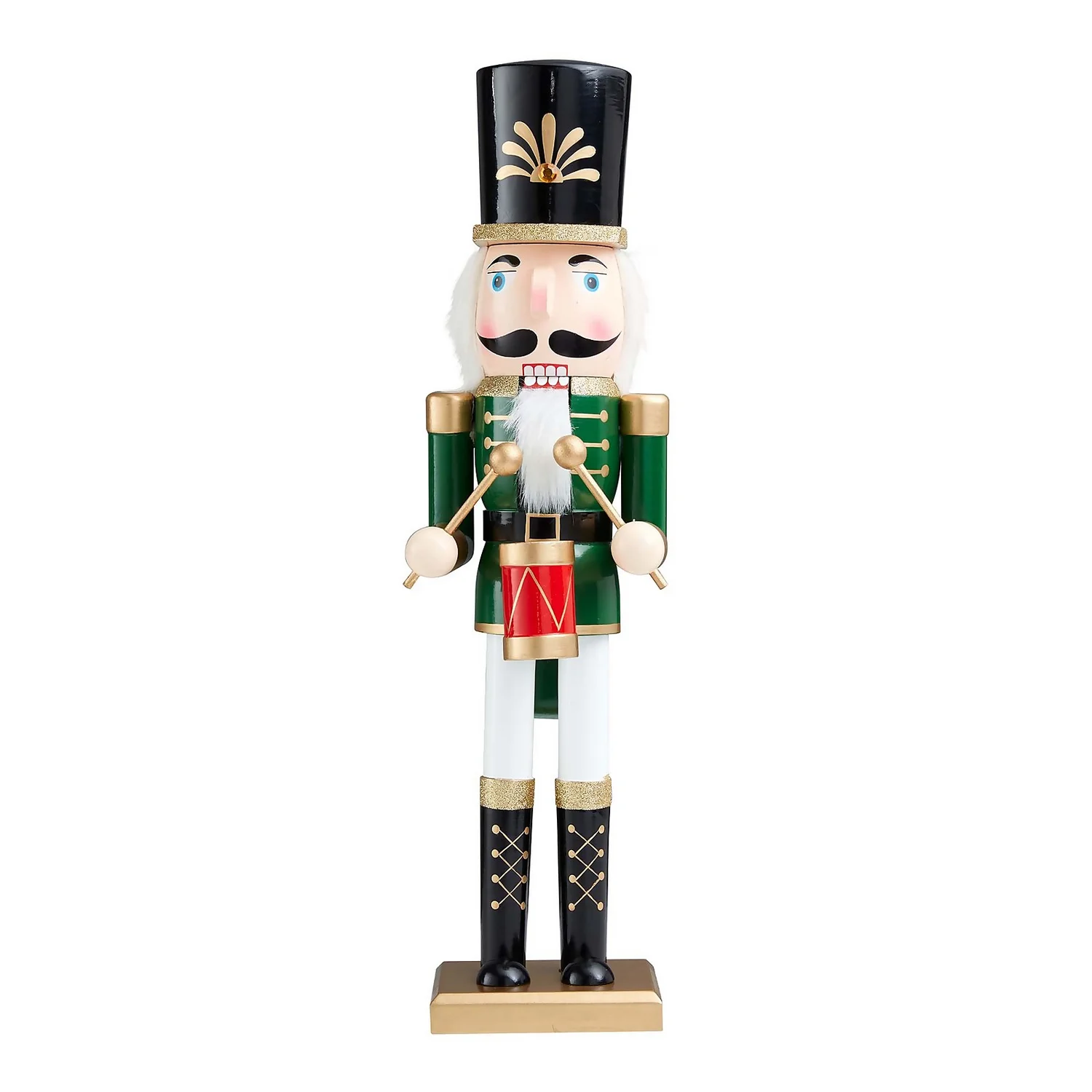 Green Wooden Nutcracker Christmas Decoration - 50cm 3 Green Wooden Nutcracker Christmas Decoration - 50cm