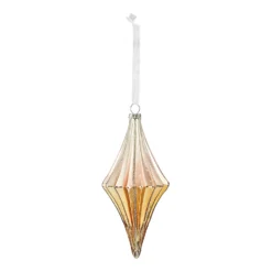 Glass Concertina Finial Hanging Christmas Tree Decoration