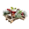 Red Berry & Willow Tabletop Christmas Candle Holder - 15cm -NON Outdoor Shop 12941018 1304884028242309