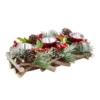 Red Berry & Willow Tabletop 3 Christmas Candle Holder - 30cm -NON Outdoor Shop 12941030 2014884028008279