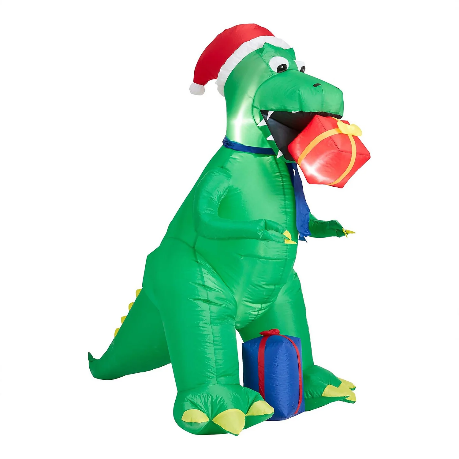 6ft Dinosaur With Gift Christmas Inflatable 4 6ft Dinosaur With Gift Christmas Inflatable - Image 2