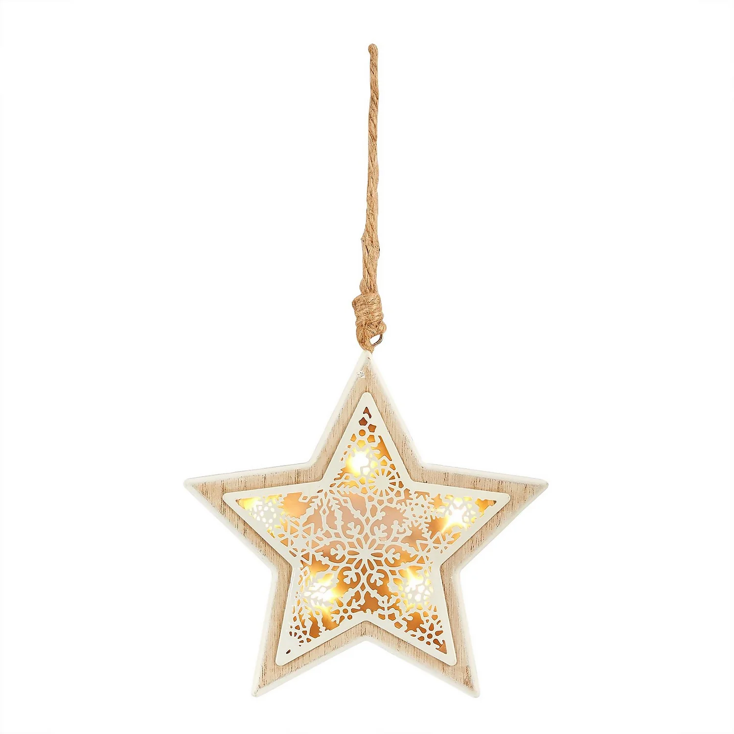 Hanging Star Christmas Tree Decoration (Battery Operated) 3 Hanging Star Christmas Tree Decoration (Battery Operated)