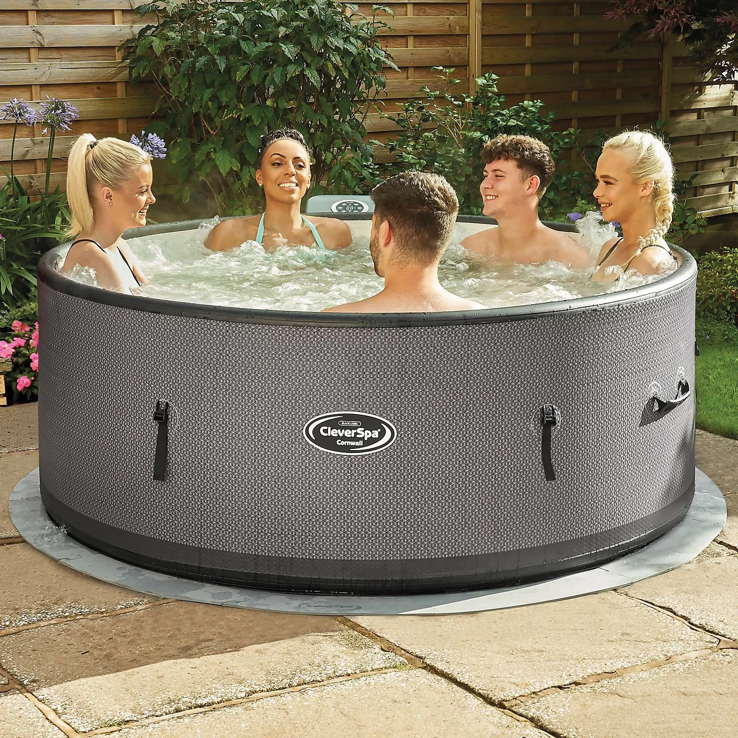 CleverSpa Cornwall 7 Person Drop Stitch Hot Tub With Wi-Fi-enabled CleverLink App & Halo LED Light 4 CleverSpa Cornwall 7 Person Drop Stitch Hot Tub With Wi-Fi-enabled CleverLink App & Halo LED Light - Image 2