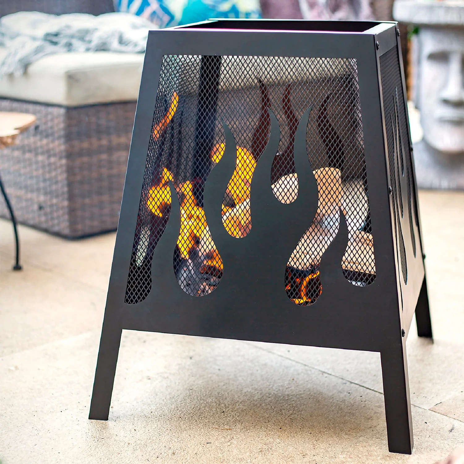 La Hacienda Vesta Fire Basket - Black 10 La Hacienda Vesta Fire Basket - Black - Image 8