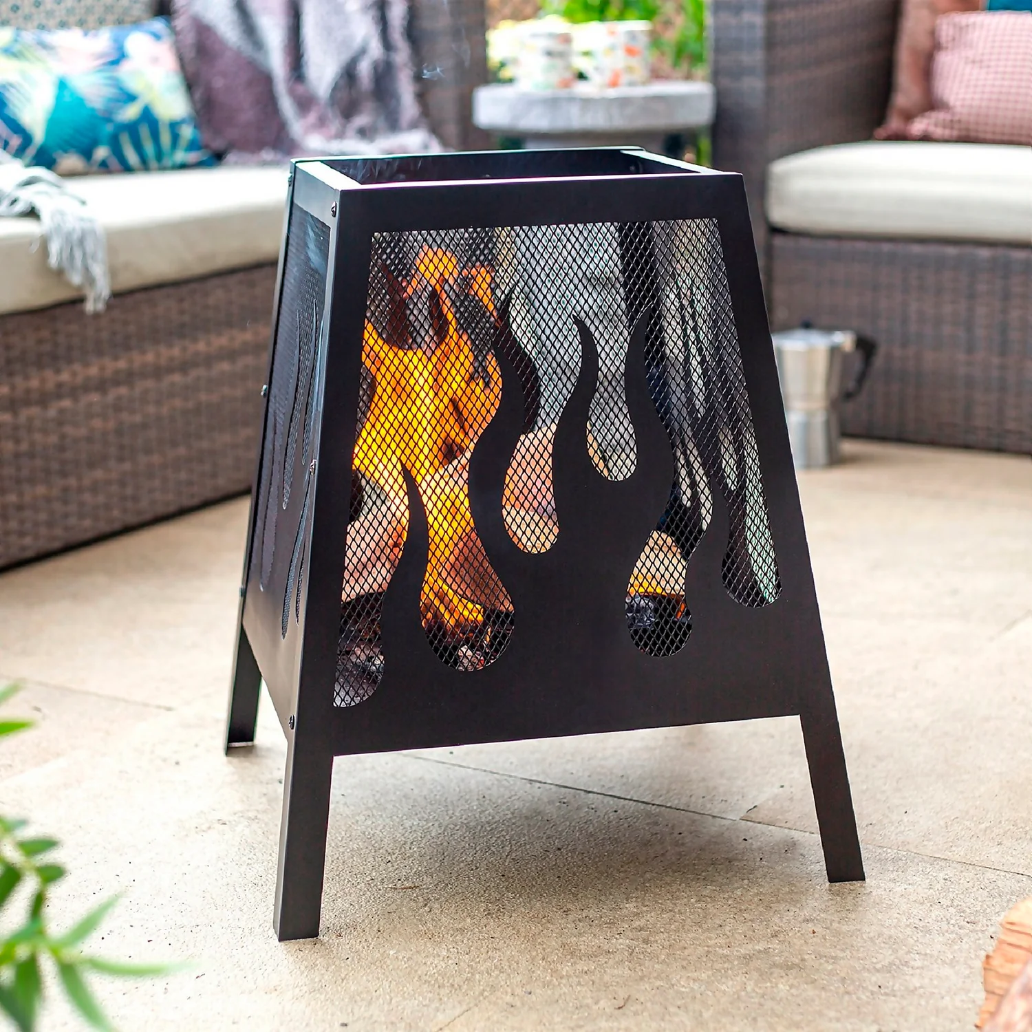 La Hacienda Vesta Fire Basket - Black 4 La Hacienda Vesta Fire Basket - Black - Image 2