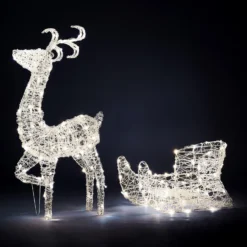 Acrylic 3D LED Reindeer & Sleigh 3-in-1 Outdoor Christmas Light - Warm & Cool White 12 Acrylic 3D LED Reindeer & Sleigh 3-in-1 Outdoor Christmas Light - Warm & Cool White -NON Outdoor Shop 13695726 1024982767579830