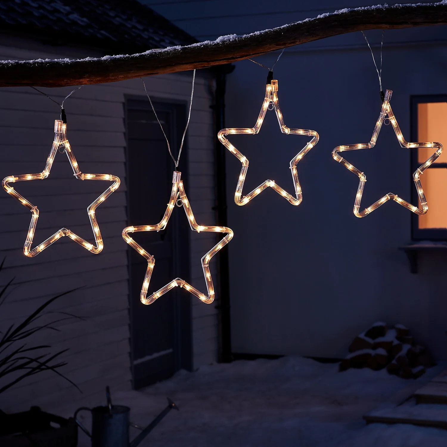 4 Star LED Decorative Outdoor Christmas String Light- Warm White 3 4 Star LED Decorative Outdoor Christmas String Light- Warm White