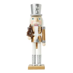 Gold Wooden Nutcracker Figure Christmas Decoration - 36cm