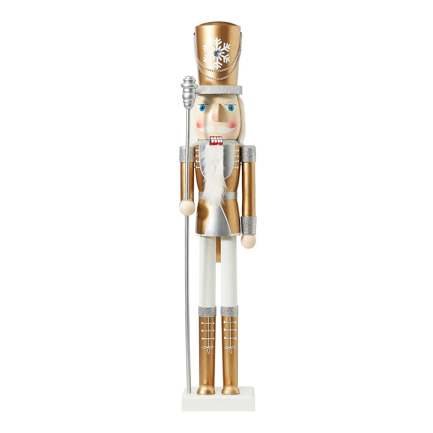 Gold Wooden Nutcracker Figure Christmas Decoration - 80cm 3 Gold Wooden Nutcracker Figure Christmas Decoration - 80cm