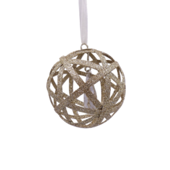 Gold 3D Cage With Gem Christmas Tree Bauble