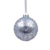 Duck Egg & Silver Star Glass Christmas Tree Bauble - 90mm 1 Duck Egg & Silver Star Glass Christmas Tree Bauble - 90mm -NON Outdoor Shop 13700372 2104984497263280
