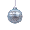 Duck Egg Beaded Stipe Glass Christmas Tree Bauble - 90mm 1 Duck Egg Beaded Stipe Glass Christmas Tree Bauble - 90mm -NON Outdoor Shop 13700373 7554984497266799