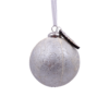 Silver Leaf Textured Christmas Tree Bauble - 90mm -NON Outdoor Shop 13700380 1854984313365971