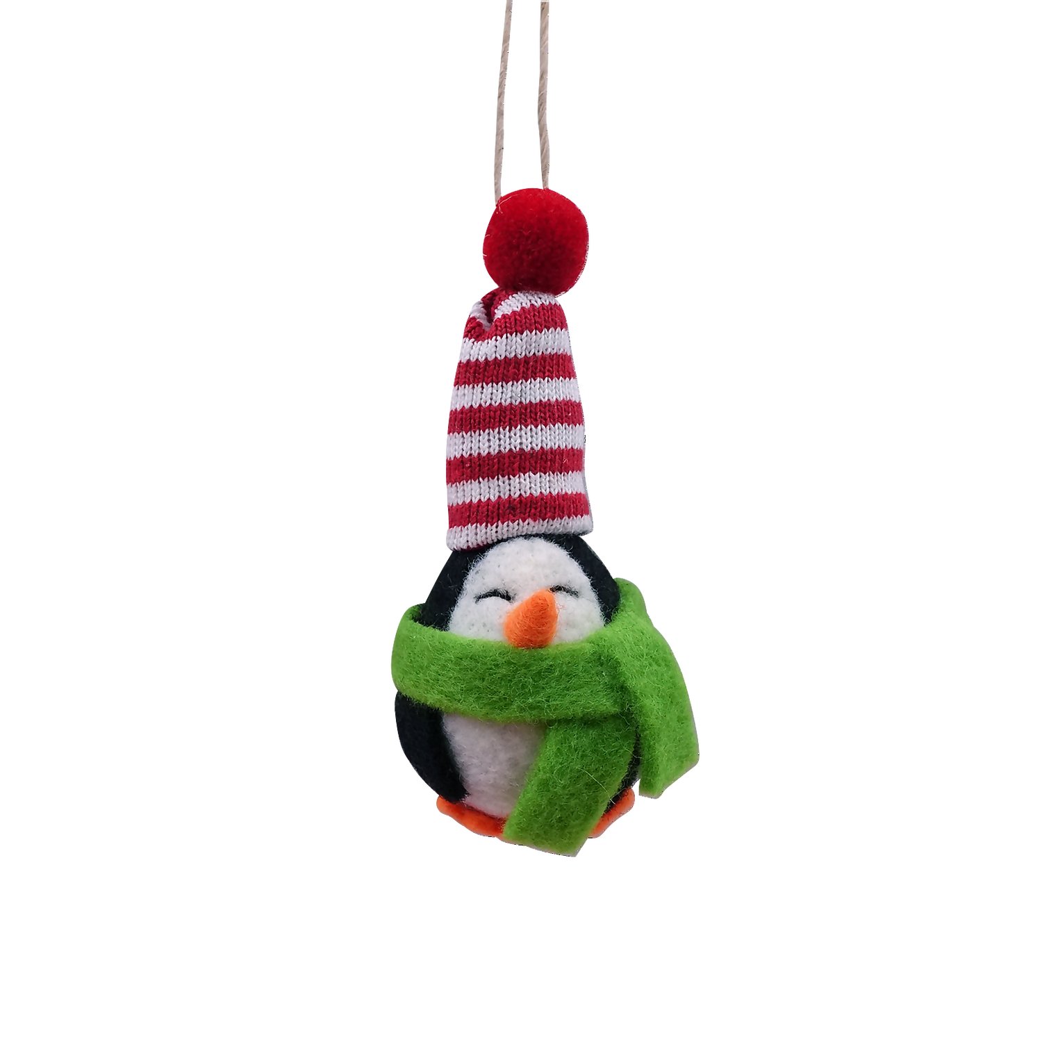 Penguin With Stripe Hat Felt Christmas Tree Decoration 3 Penguin With Stripe Hat Felt Christmas Tree Decoration