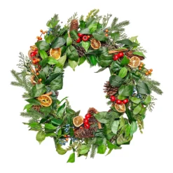 Luxury Natural Berry, Cone And Fruit Christmas Wreath - 53cm