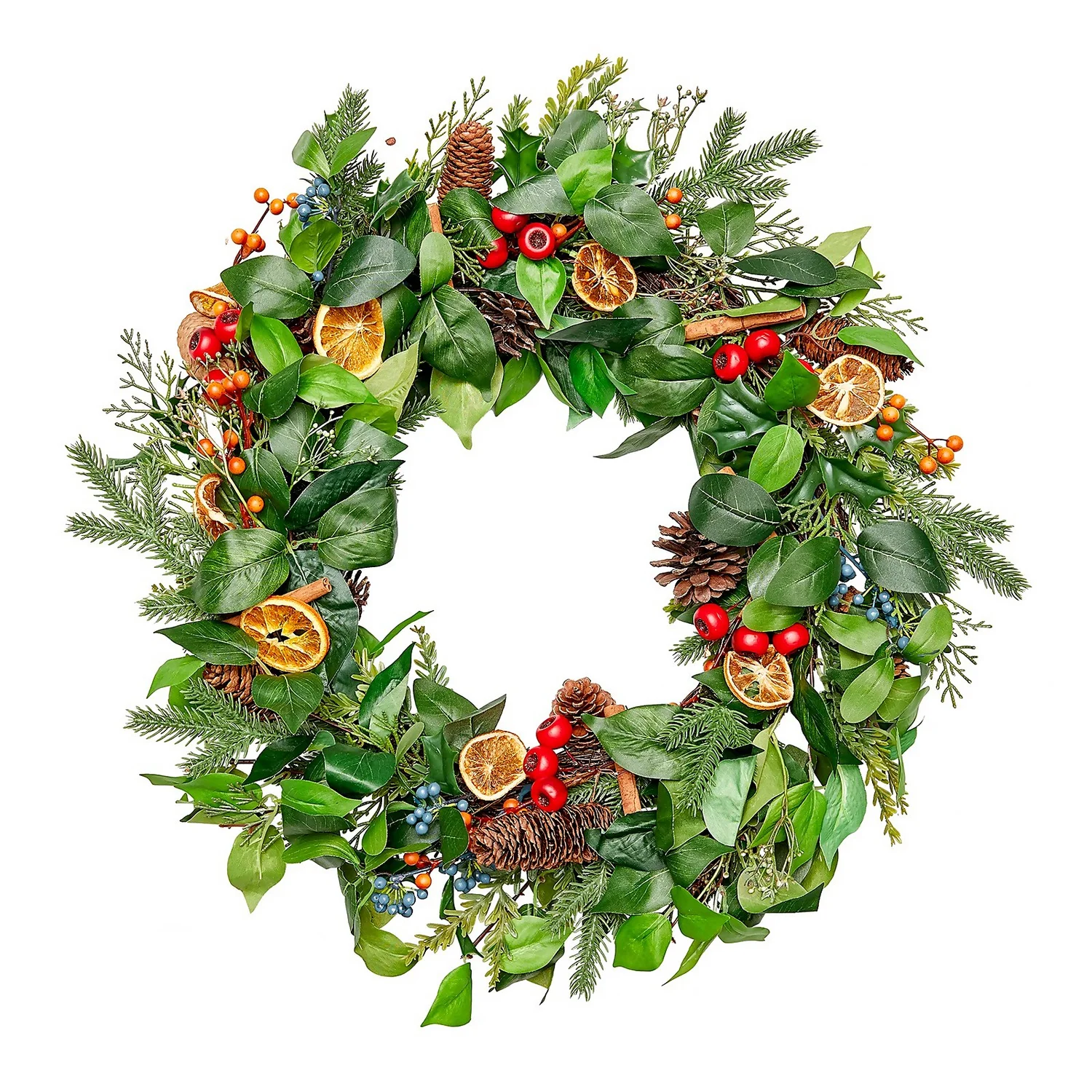 Luxury Natural Berry, Cone And Fruit Christmas Wreath - 53cm 3 Luxury Natural Berry, Cone And Fruit Christmas Wreath - 53cm