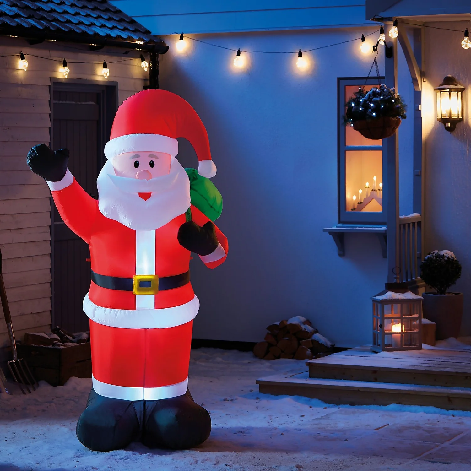 6ft Santa With Sack Christmas Inflatable 5 6ft Santa With Sack Christmas Inflatable - Image 3