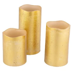 3 LED Christmas Pillar Candles - Gold (Battery Operated) 11 3 LED Christmas Pillar Candles - Gold (Battery Operated) -NON Outdoor Shop 13700645 1254966107623439