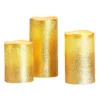 3 LED Christmas Pillar Candles - Gold (Battery Operated) 2 3 LED Christmas Pillar Candles - Gold (Battery Operated) -NON Outdoor Shop 13700645 1644966107428112